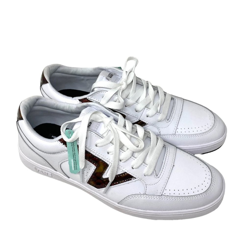 VANS LOWLAND CC Big Reptile White Red Men Low Top Leather Shoes Size VN0A4TZY9O9 - Picture 2 of 10